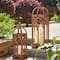 Glitzhome® Farmhouse Natural Wooden Church Window Frame Lanterns, 2ct.